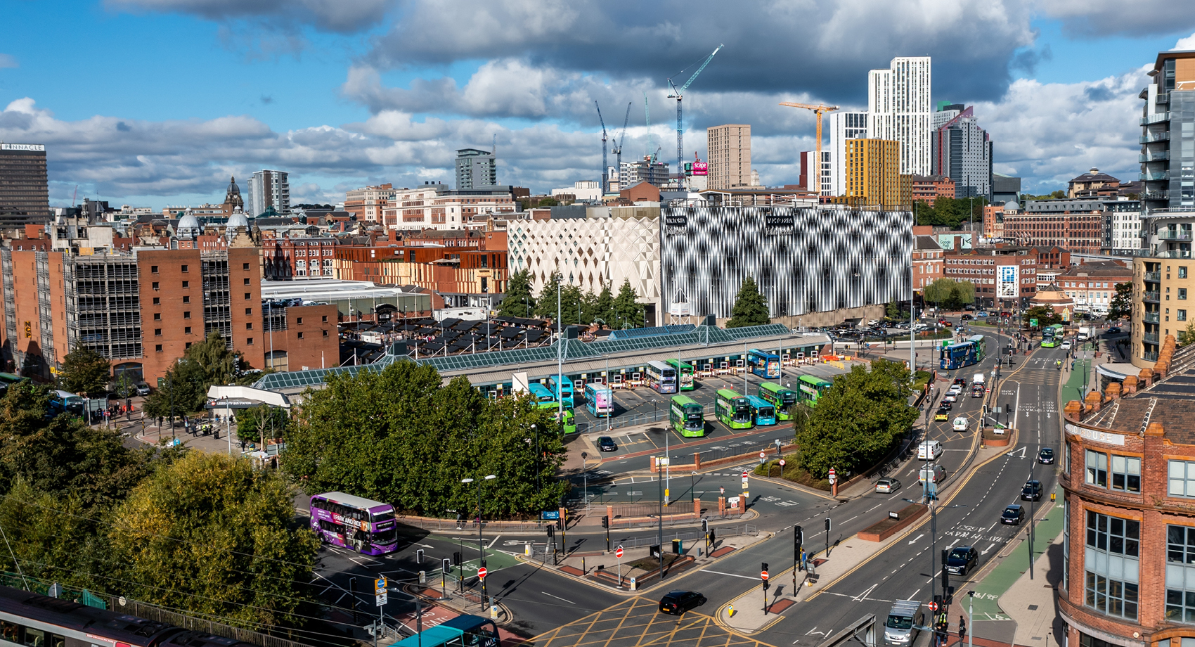 Aerial photo of Leeds Bus Station