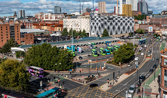 Aerial photo of Leeds Bus Station