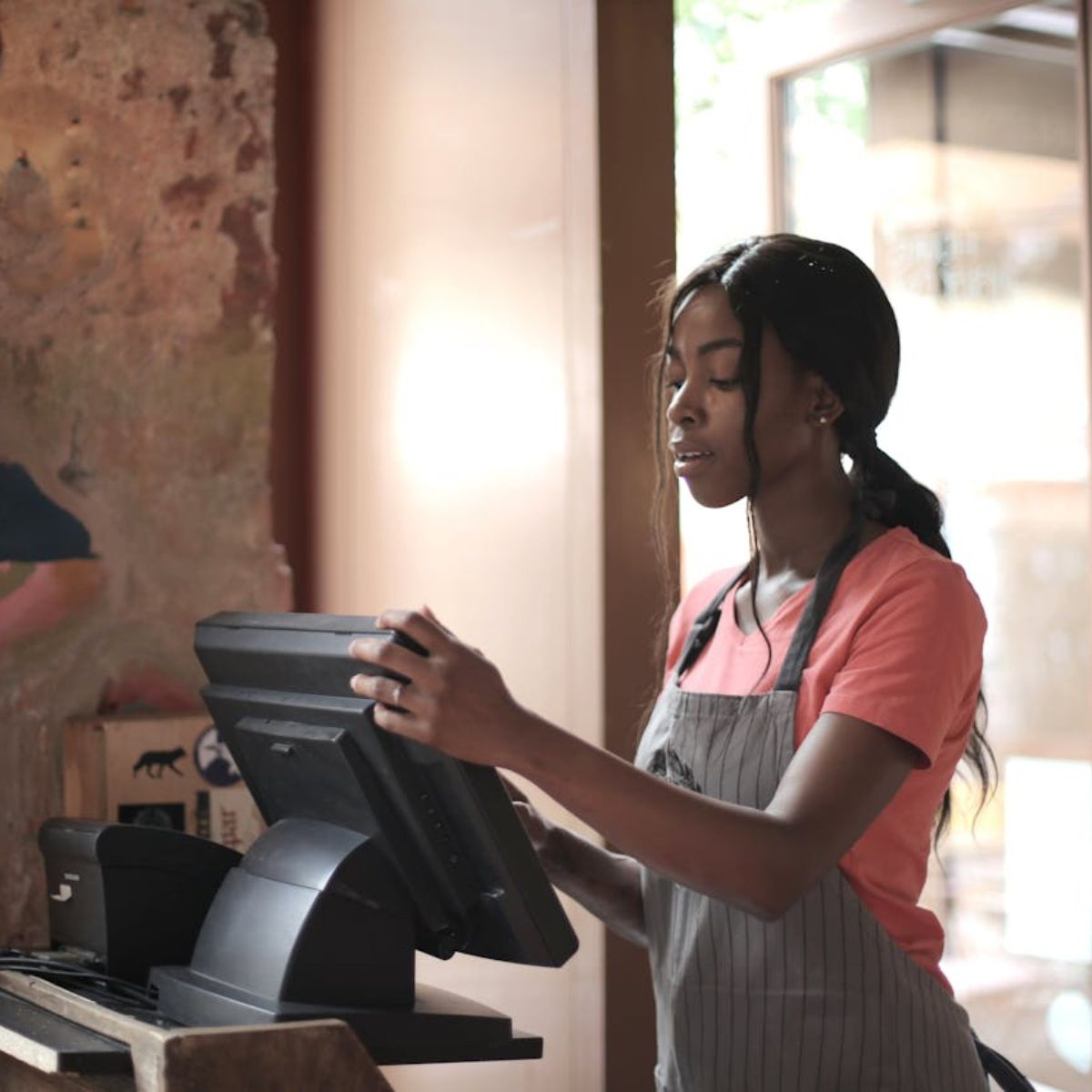 woman on the till