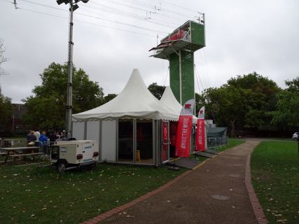 Two Steel Fabricated Zip Line Towers