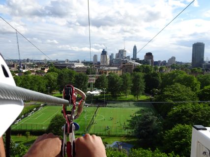 Two Steel Fabricated Zip Line Towers