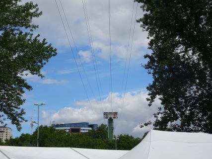 Two Steel Fabricated Zip Line Towers
