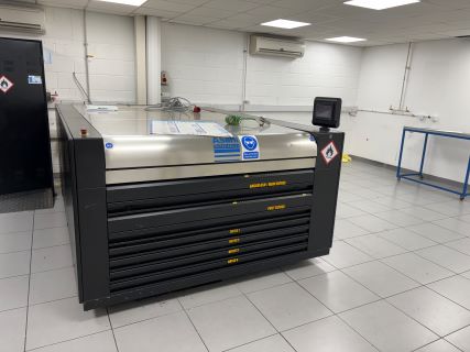 Two Vianord EVO 3A All in One, SPG Prints RSI Rotary Screen, Two Atlas Copco GA7U5 Air Compressors and Mobile Steps