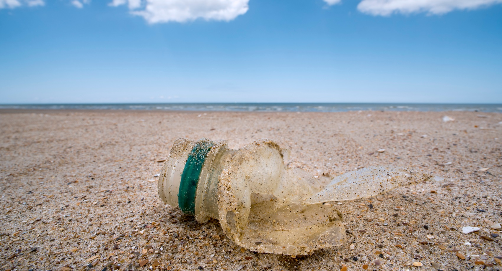 Plastic bottle on beach