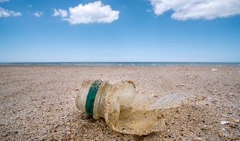 Plastic bottle on beach
