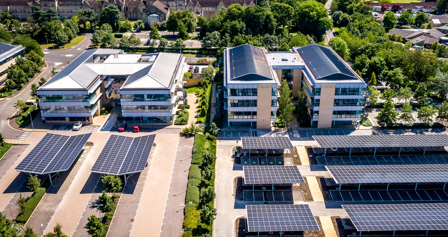 Car park PV installation at Capitol Park, Cambridge