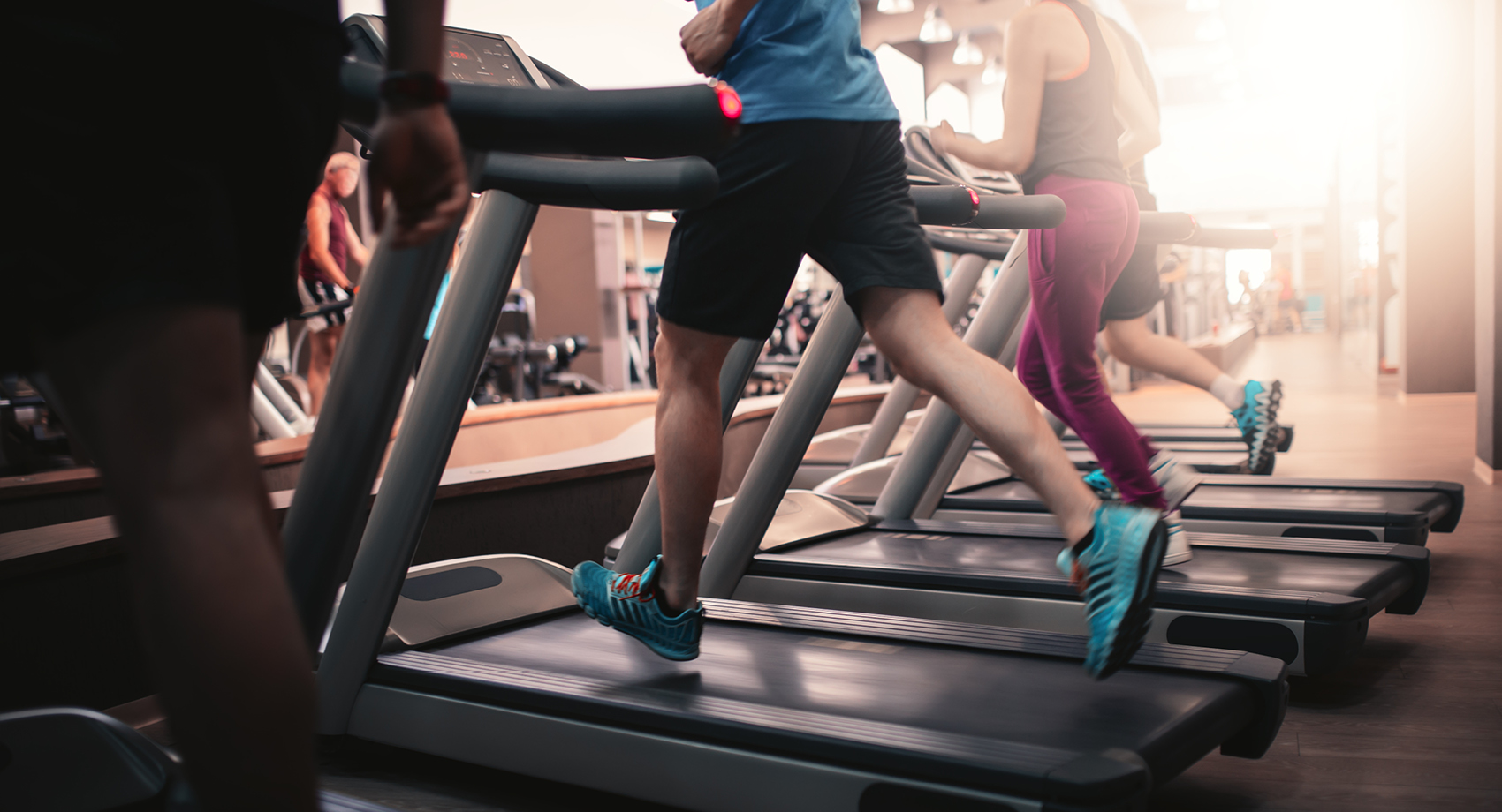 person running on treadmill