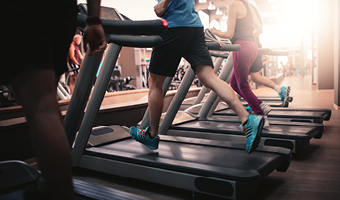 person running on treadmill